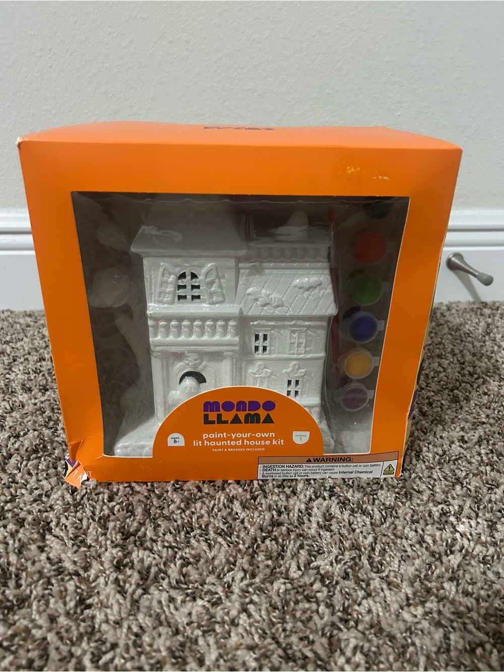 Mondo Llama Paint-Your-Own Lit Haunted House Kit - White